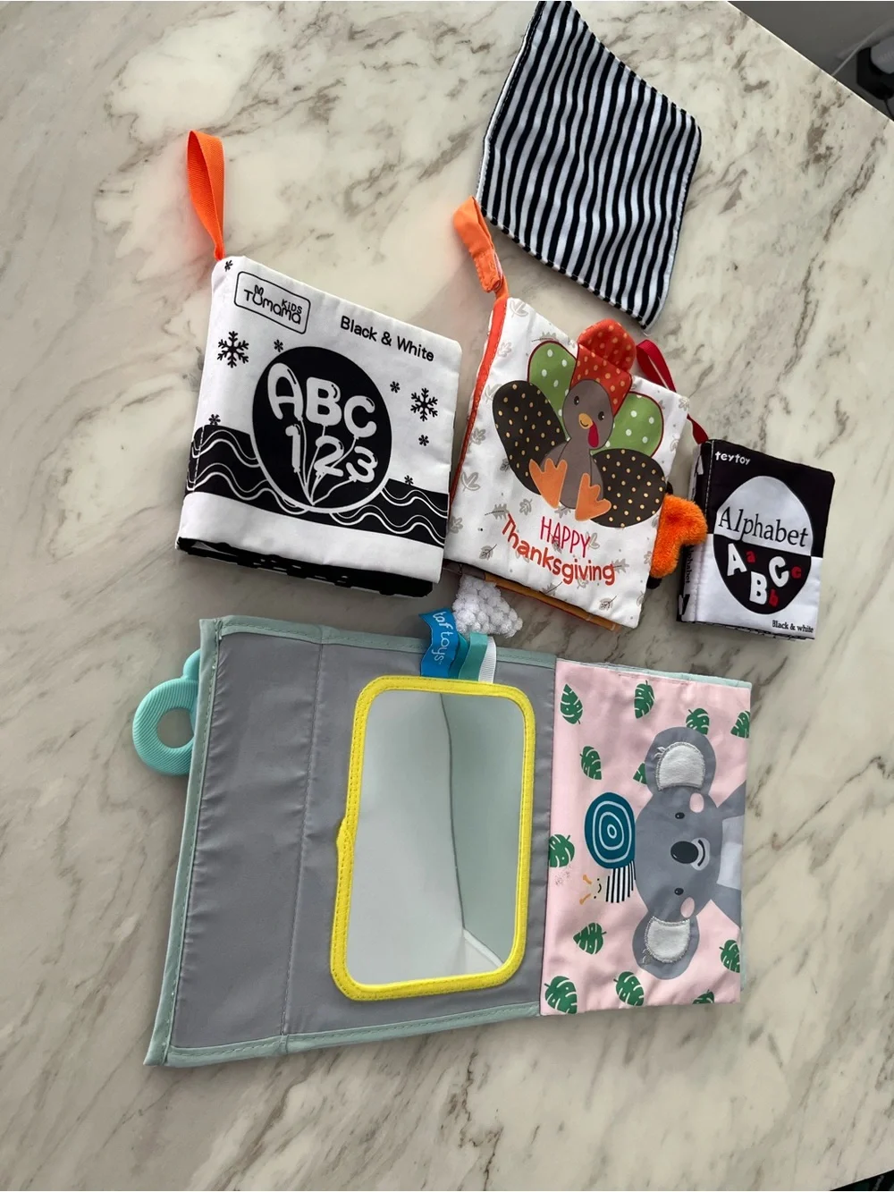 Baby Cloth Books Bundle with Thanksgiving Turkey and Koala